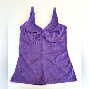 Ruby Ribbon Purple Lace Tankini Bra Top